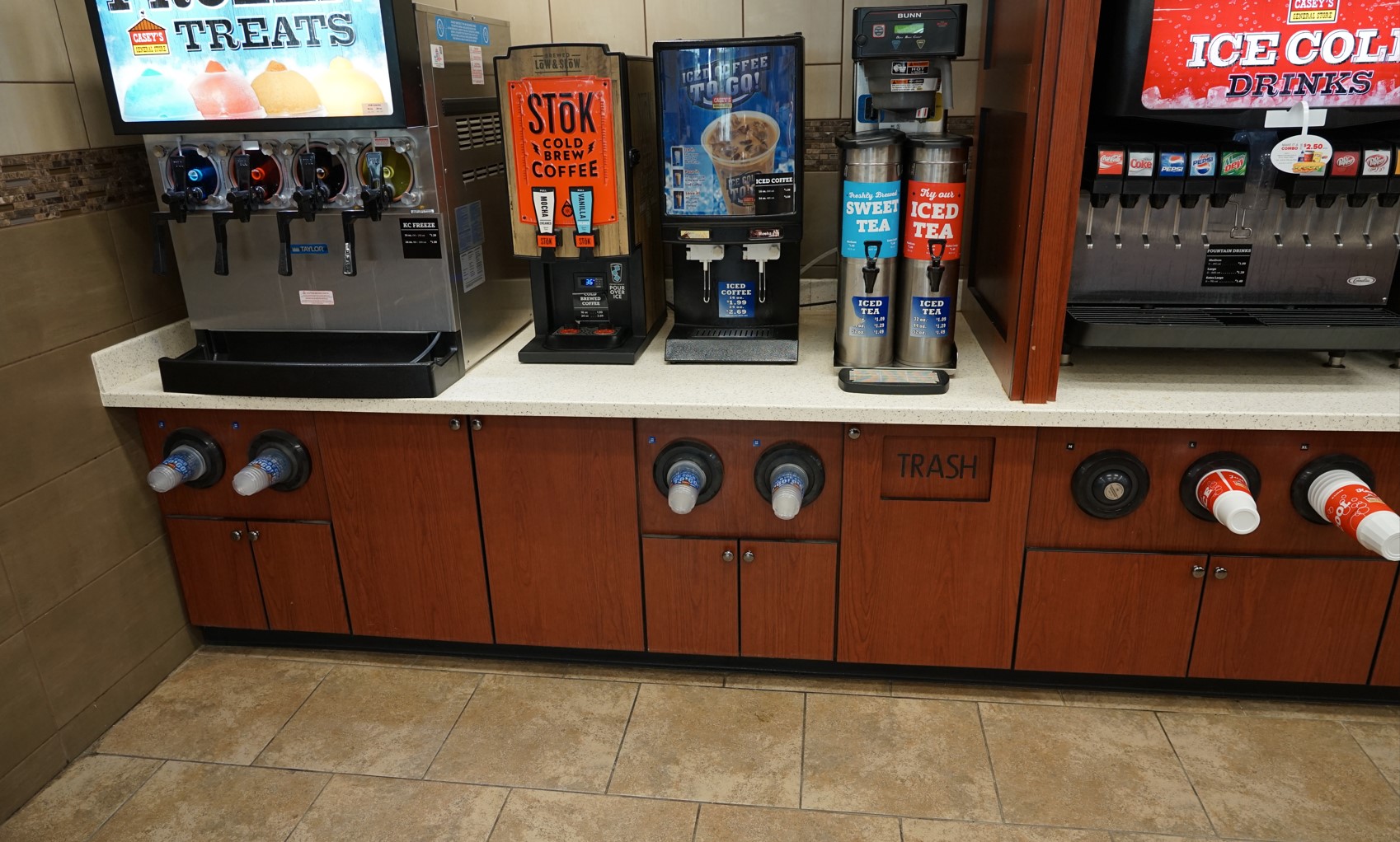 retail beverage counter