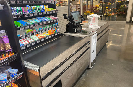 self-checkout lane